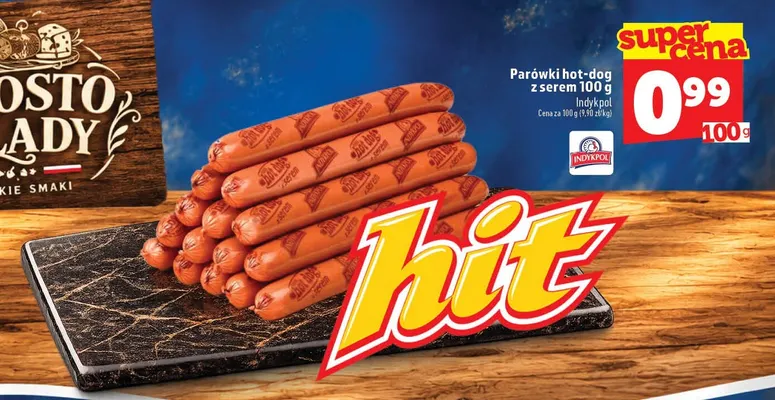 Parówki hot-dog z serem Indykpol promocja w TOPAZ