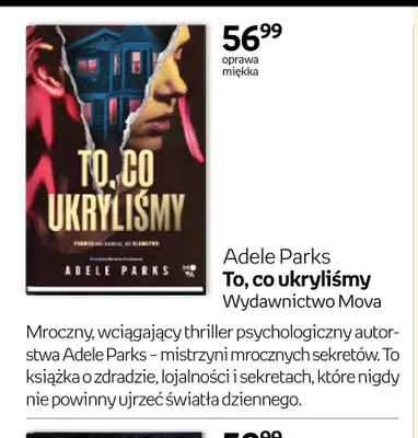 Książka To, co ukryliśmy Adele Parks promocja w Empik