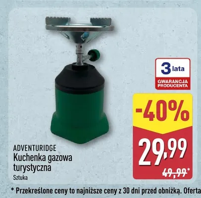 Kuchenka gazowa turystyczna Adventuridge promocja w Aldi