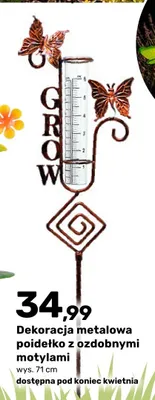 Dekoracja metalowa poidelko z ozdobnymi motylami promocja w Bricomarche