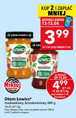Dżem brzoskwiniowy promocja w LEWIATAN