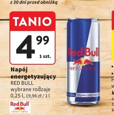 Napój energetyzujący Red Bull promocja w Intermarche