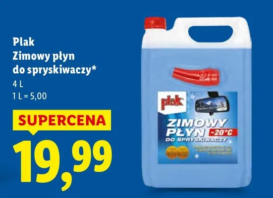 Zimowy płyn do spryskiwaczy Plak -20°C promocja w Lidl