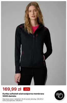 Kurtka softshell wiatroodporna membrana 5000 damska promocja w 4F
