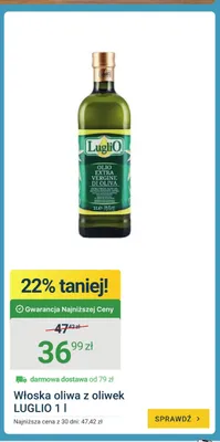 Włoska oliwa z oliwek Luglio promocja w ERLI