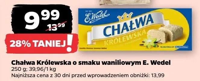 Chałwa Królewska o smaku waniliowym promocja w Netto