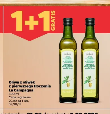 Oliwa z oliwek z pierwszego tłoczenia La Campagna promocja w Netto
