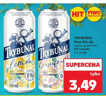 Piwo bezalkoholowe Trybunał Lemon promocja w Kaufland