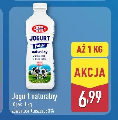 Jogurt naturalny Milsani promocja w Aldi