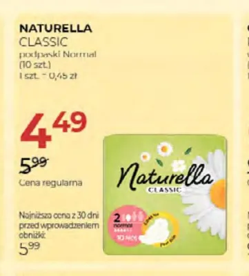 Podpaski Naturella Classic Normal promocja w Drogerie Jawa