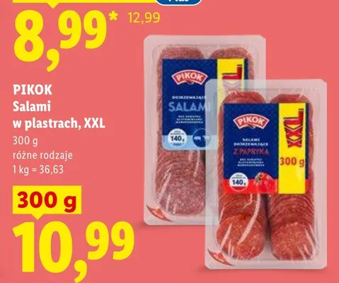 Salami dojrzewające z papryką w plastrach XXL Pikok promocja w Lidl