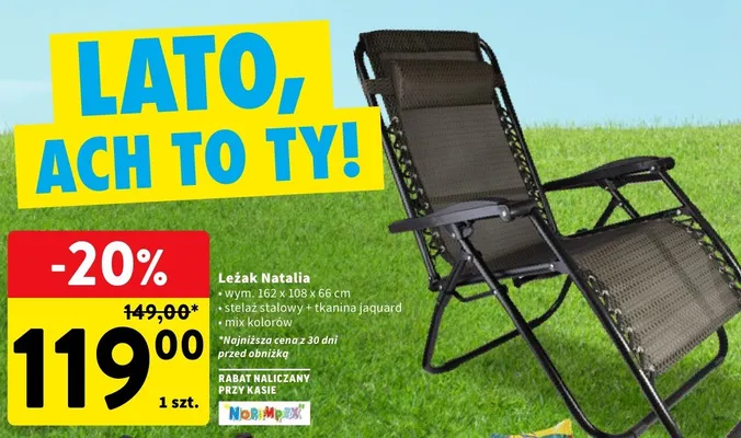 Leżak Natalia Normpex promocja w Intermarche