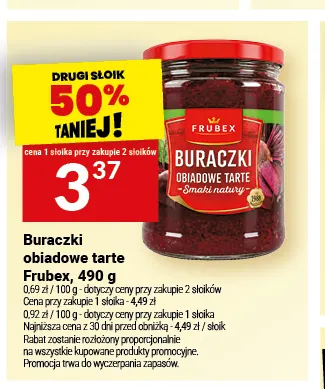 Buraczki obiadowe tarte Frubex promocja w Twój Market