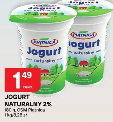 Jogurt naturalny 2% Piątnica promocja w Chorten