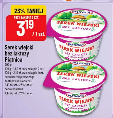 Serek wiejski bez laktozy Piątnica promocja w POLOmarket