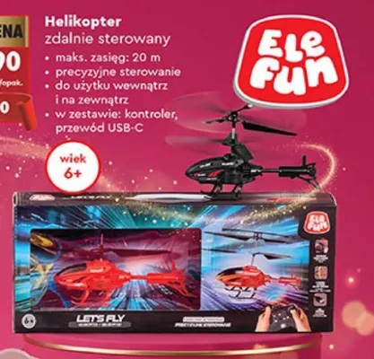 Helikopter zdalnie sterowany Elefun promocja w Biedronka
