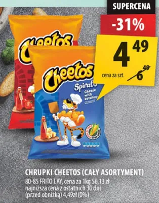 Chrupki Cheetos (cały asortyment) promocja w Arhelan