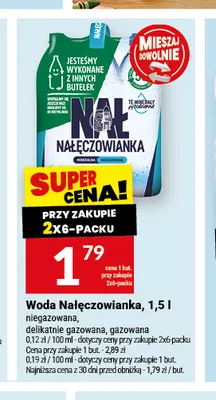 Woda gazowana Nałęczowianka delikatnie 1,5 l promocja w Twój Market