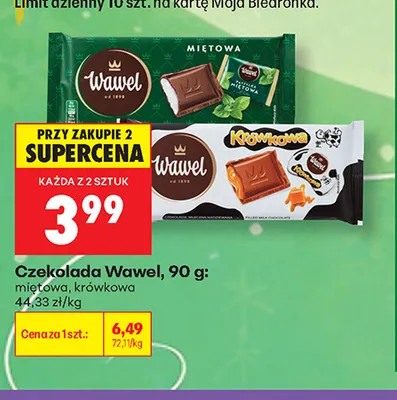 Czekolada Wawel miętowa promocja w Biedronka
