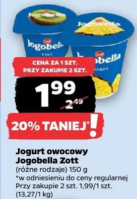 Jogurt owocowy Jogobella  (różne rodzaje) Zott promocja w Netto