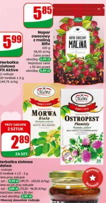 Napar owocowy z maliną promocja w Dino