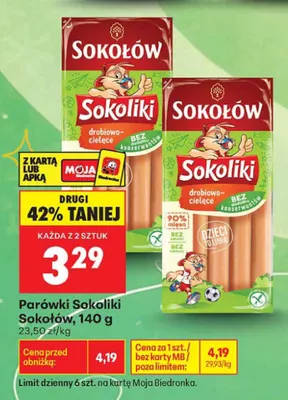 Parówki Sokoliki Sokołów promocja w Biedronka