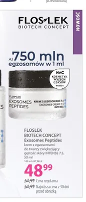 Krem z egzosomami do twarzy zwiększający gęstość skóry Floslek Biotech Concept Exosomes Peptides INTENSE 7,5 promocja w Hebe