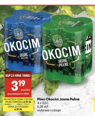 Piwo bezalkoholowe Okocim Jasne 4-pak promocja w Delikatesy Centrum