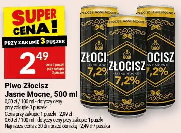 Piwo Złocisz Jasne Mocne promocja w Twój Market