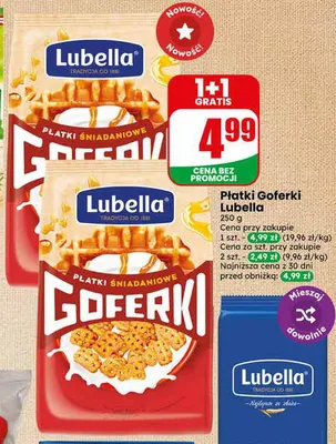 Płatki Goferki Lubella promocja w Dino