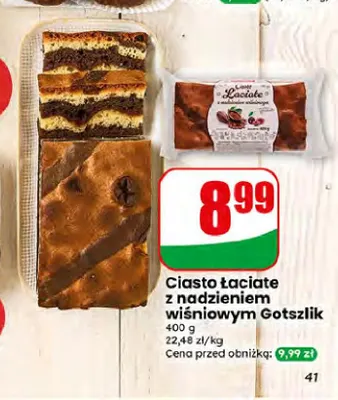 Ciasto Łaciate z nadzieniem wiśniowym Gotszlik promocja w Dino