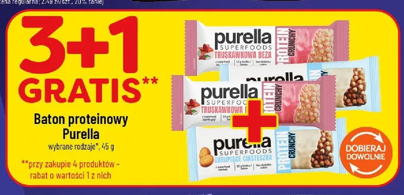 Baton proteinowy Purella Chrupiące Ciasteczko promocja w POLOmarket