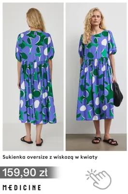 Sukienka oversize z wiskozą w kwiaty Medicine promocja w Medicine