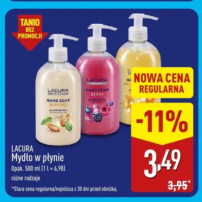 Mydło w płynie Lacura promocja w Aldi