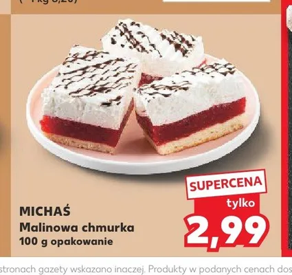 Ciasto Malinowa chmurka Michaś promocja w Kaufland