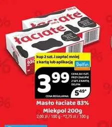 Masło Łaciate 83% promocja w Delfin