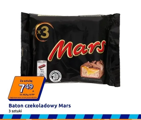 Baton czekoladowy Mars 3-pak 45g promocja w Action