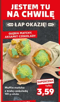 Muffin matcha z białą czekoladą promocja w Kaufland
