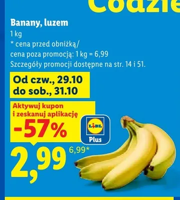 Banany luzem promocja w Lidl