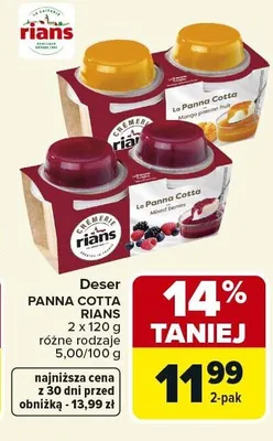 Deser Panna Cotta Rians promocja w Carrefour
