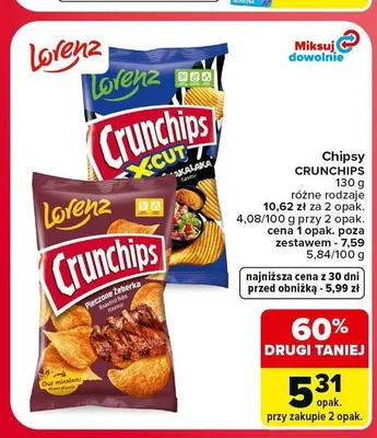 Chipsy Crunchips Pieczone Żeberka promocja w Carrefour Market