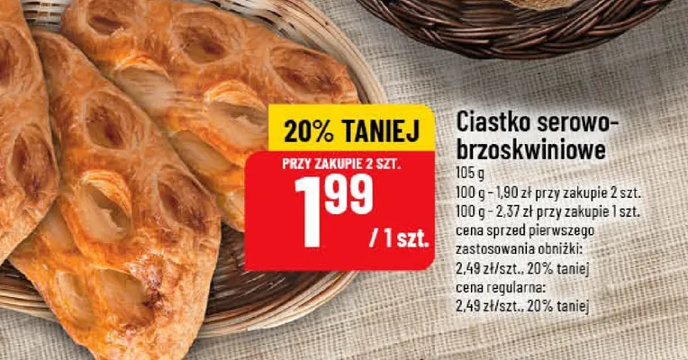 Ciastko serowo-brzoskwiniowe promocja w POLOmarket