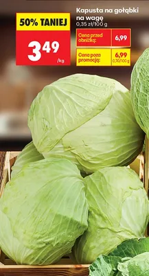 Kapusta na gołąbki na wagę promocja w Biedronka