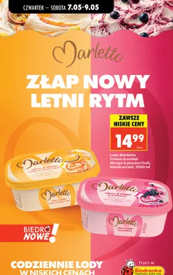Lody Cream & Sorbet blackcurrant promocja w Biedronka