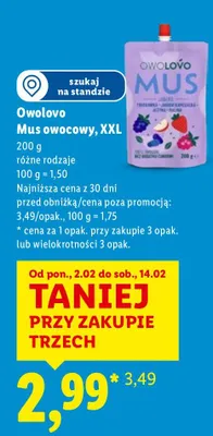 Mus owocowy Owolovo Mus owocowy, XXL promocja w Lidl