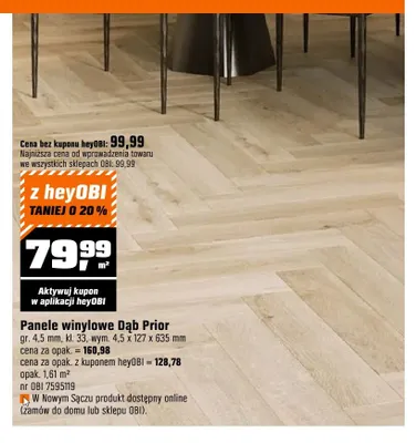 Panele winylowe Dąb Prior promocja w OBI