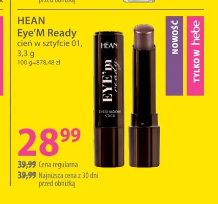 Cień w sztyfcie 01 Eye'M Ready Hean promocja w Hebe