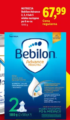 Mleko następne Bebilon Advance 3 po 6 m-cu promocja w Lidl