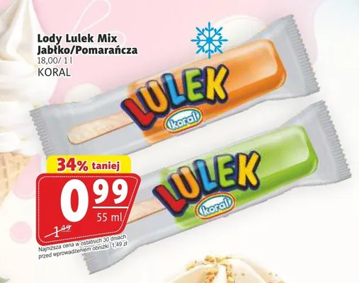 Lody Lulek Mix Pomarańcza promocja w Prim Market