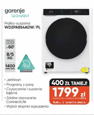 Pralko-suszarka Gorenje WD2PA854ADW/PL promocja w Max Elektro